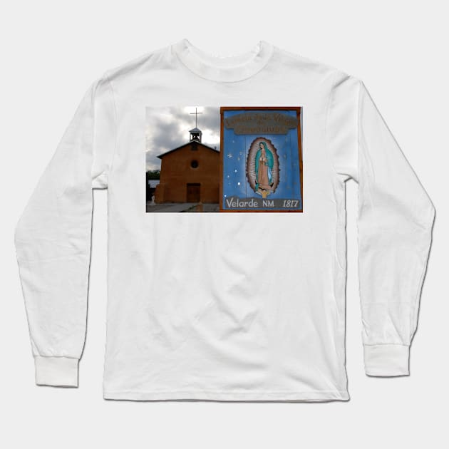 Mission Church at Velarde New Mexico Long Sleeve T-Shirt by dltphoto